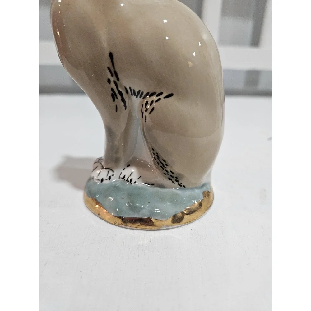 Vintage RARE Russian Fenix Kislovodsk Gorgeous Big Cat Porcelain Figurine 5